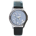 Branch Leaves Branches Plant Round Metal Watch Front