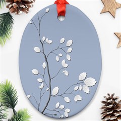 Branch Leaves Branches Plant Ornament (oval) by BangZart