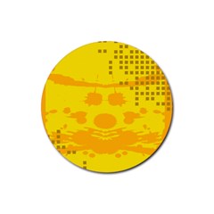 Texture Yellow Abstract Background Rubber Coaster (round)  by BangZart