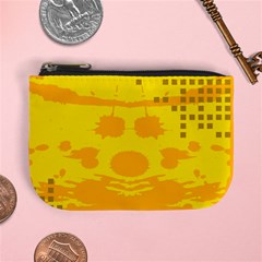 Texture Yellow Abstract Background Mini Coin Purses by BangZart