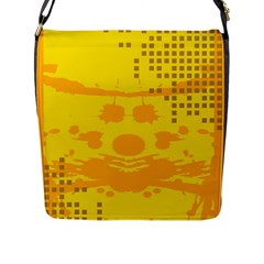 Texture Yellow Abstract Background Flap Messenger Bag (l) 