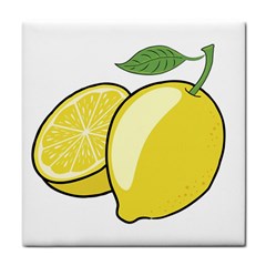 Lemon Fruit Green Yellow Citrus Tile Coasters by BangZart