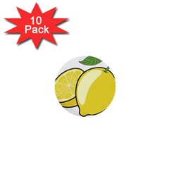 Lemon Fruit Green Yellow Citrus 1  Mini Buttons (10 Pack)  by BangZart