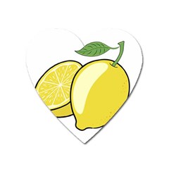 Lemon Fruit Green Yellow Citrus Heart Magnet by BangZart