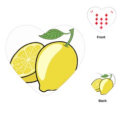 Lemon Fruit Green Yellow Citrus Playing Cards (heart)  by BangZart