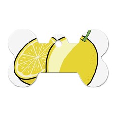 Lemon Fruit Green Yellow Citrus Dog Tag Bone (one Side) by BangZart