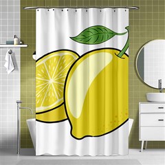 Lemon Fruit Green Yellow Citrus Shower Curtain 48  X 72  (small)  by BangZart