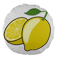 Lemon Fruit Green Yellow Citrus Large 18  Premium Round Cushions by BangZart