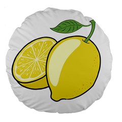 Lemon Fruit Green Yellow Citrus Large 18  Premium Flano Round Cushions by BangZart