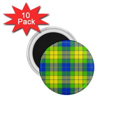 Spring Plaid Yellow Blue And Green 1 75  Magnets (10 Pack)  by BangZart