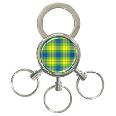 Spring Plaid Yellow Blue And Green 3-ring Key Chains by BangZart