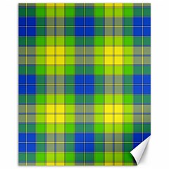 Spring Plaid Yellow Blue And Green Canvas 11  X 14   by BangZart