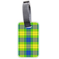 Spring Plaid Yellow Blue And Green Luggage Tags (two Sides) by BangZart