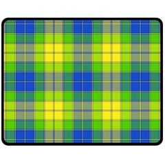 Spring Plaid Yellow Blue And Green Double Sided Fleece Blanket (medium)  by BangZart