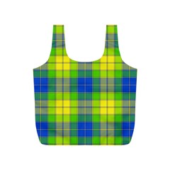 Spring Plaid Yellow Blue And Green Full Print Recycle Bags (s)  by BangZart