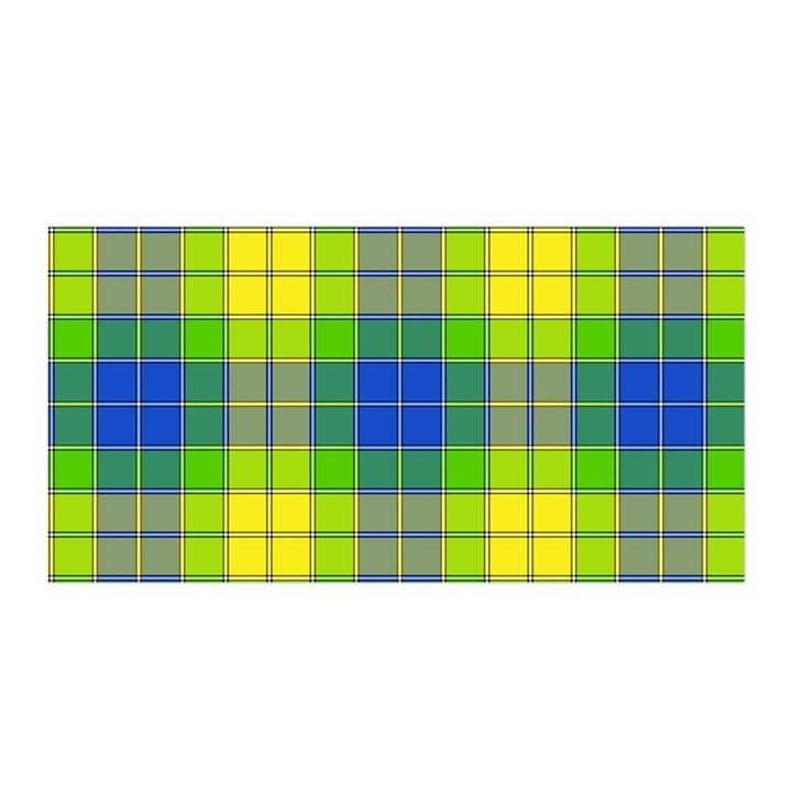 Spring Plaid Yellow Blue And Green Satin Wrap