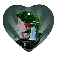 Digital Nature Beauty Ornament (heart) by BangZart