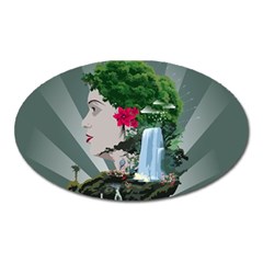 Digital Nature Beauty Oval Magnet by BangZart