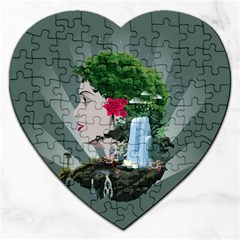 Digital Nature Beauty Jigsaw Puzzle (heart) by BangZart