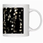 Christmas Bokeh Lights Background White Mugs Right