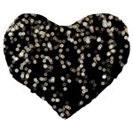 Christmas Bokeh Lights Background Large 19  Premium Flano Heart Shape Cushions Back