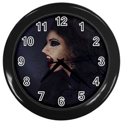 Vampire Woman Vampire Lady Wall Clocks (Black)