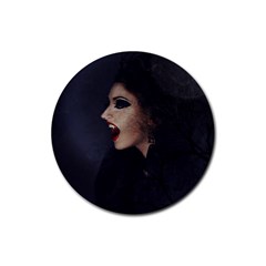 Vampire Woman Vampire Lady Rubber Coaster (Round) 