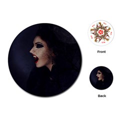 Vampire Woman Vampire Lady Playing Cards (Round) 