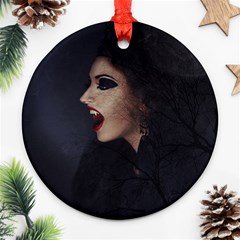 Vampire Woman Vampire Lady Round Ornament (two Sides) by BangZart