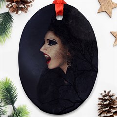 Vampire Woman Vampire Lady Oval Ornament (Two Sides)