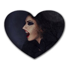 Vampire Woman Vampire Lady Heart Mousepads by BangZart