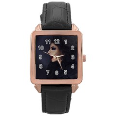 Vampire Woman Vampire Lady Rose Gold Leather Watch  by BangZart