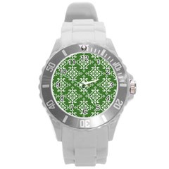 St Patrick S Day Damask Vintage Round Plastic Sport Watch (l) by BangZart