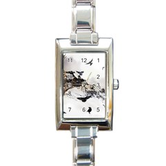 Birds Crows Black Ravens Wing Rectangle Italian Charm Watch by BangZart