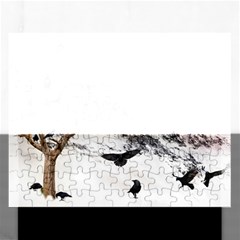 Birds Crows Black Ravens Wing Rectangular Jigsaw Puzzl by BangZart