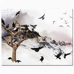 Birds Crows Black Ravens Wing Mini Button Earrings by BangZart