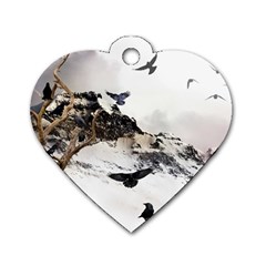 Birds Crows Black Ravens Wing Dog Tag Heart (one Side) by BangZart