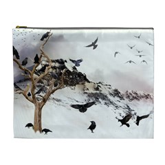 Birds Crows Black Ravens Wing Cosmetic Bag (xl) by BangZart