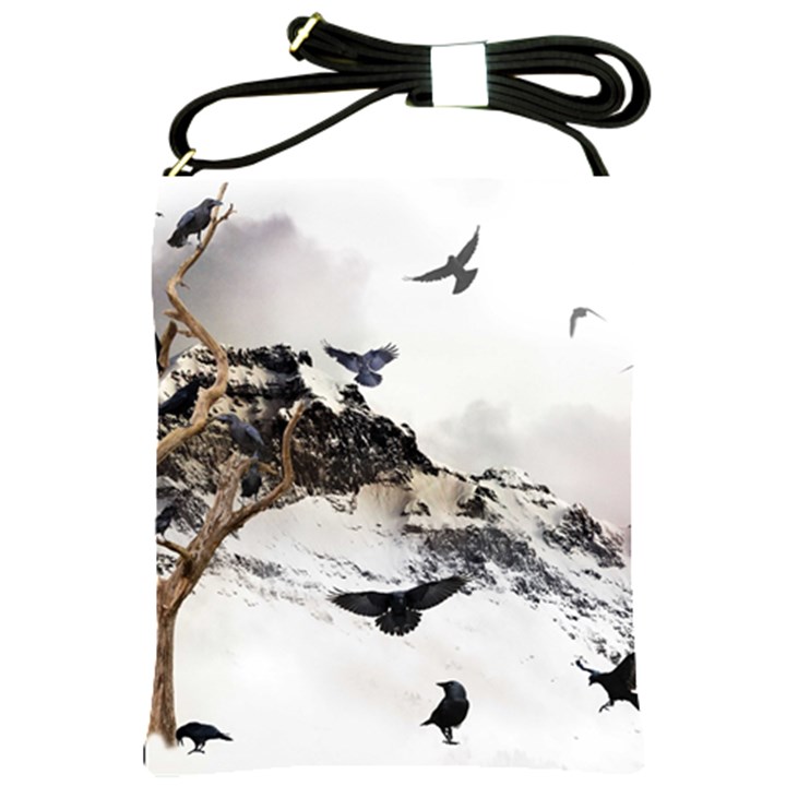 Birds Crows Black Ravens Wing Shoulder Sling Bags