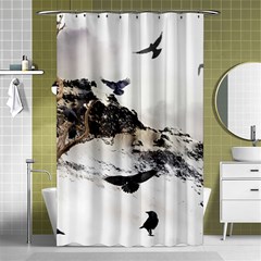 Birds Crows Black Ravens Wing Shower Curtain 48  X 72  (small)  by BangZart