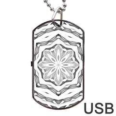 Mandala Pattern Floral Dog Tag Usb Flash (two Sides) by BangZart