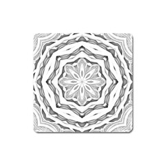 Mandala Pattern Floral Square Magnet by BangZart