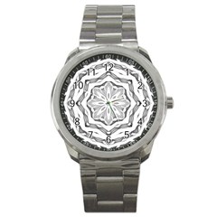 Mandala Pattern Floral Sport Metal Watch by BangZart