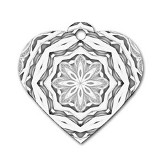 Mandala Pattern Floral Dog Tag Heart (one Side)