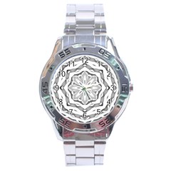 Mandala Pattern Floral Stainless Steel Analogue Watch by BangZart