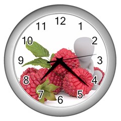 Fruit Healthy Vitamin Vegan Wall Clocks (silver)  by BangZart