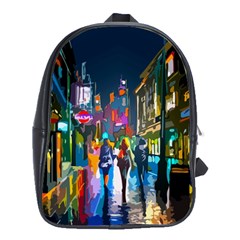 Abstract Vibrant Colour Cityscape School Bag (large) by BangZart