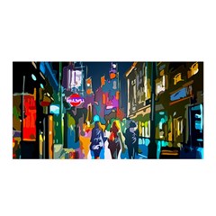 Abstract Vibrant Colour Cityscape Satin Wrap by BangZart