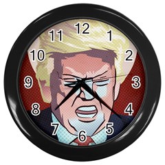 Donald Trump Pop Art President Usa Wall Clocks (black) by BangZart