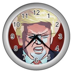 Donald Trump Pop Art President Usa Wall Clocks (silver)  by BangZart